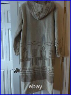 Vintage Woolrich Native American Style Silver Buckle Fringe Coat Medium Jewelry