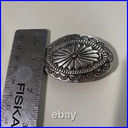 Vintage southwestern Native American sterling silver Concho Concha Set Hat Band