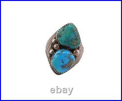 Vtg Men's Native American Silver Turquoise Navajo Ring Navajo Jewelry size 10.75