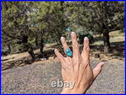 Vtg Men's Native American Silver Turquoise Navajo Ring Navajo Jewelry size 10.75