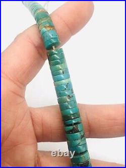 Vtg Native American Indian Fred Harvey Era Turquoise & Silver Tassel Necklace