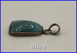 Vtg Native American Navajo Made 925 Sterling Silver & Turquoise Necklace Pendant