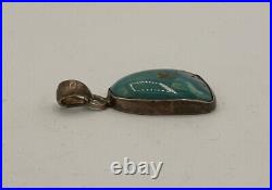 Vtg Native American Navajo Made 925 Sterling Silver & Turquoise Necklace Pendant