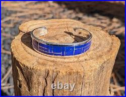 Zuni Bracelet Cuff Jewelry Sterling Silver NA Native American Lapis Sz 6.75