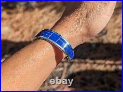 Zuni Bracelet Cuff Jewelry Sterling Silver NA Native American Lapis Sz 6.75