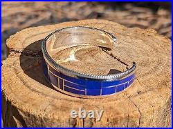 Zuni Bracelet Cuff Jewelry Sterling Silver NA Native American Lapis Sz 6.75