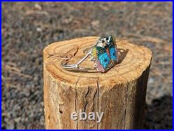 Zuni Cuff Bracelet Butterfly Sterling Silver Native American Jewelry Sz 6.75in