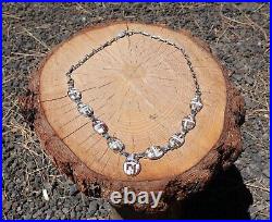 Zuni Necklace Native American Jewelry NA Opal White Buffalo Inlay Sterling