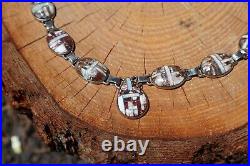 Zuni Necklace Native American Jewelry NA Opal White Buffalo Inlay Sterling