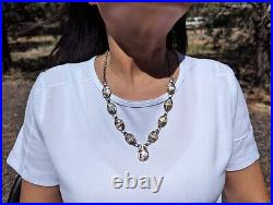 Zuni Necklace Native American Jewelry NA Opal White Buffalo Inlay Sterling