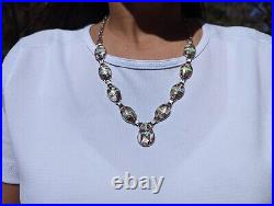 Zuni Necklace Native American Jewelry NA Opal White Buffalo Inlay Sterling