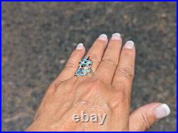 Zuni Rings Sterling Silver Kachina Inlay Native American Jewelry Signed