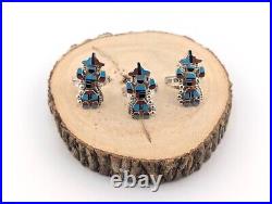 Zuni Rings Sterling Silver Kachina Inlay Native American Jewelry Signed